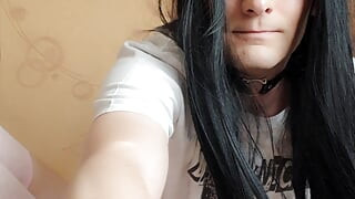 Skinny cd drilling his ass with toy