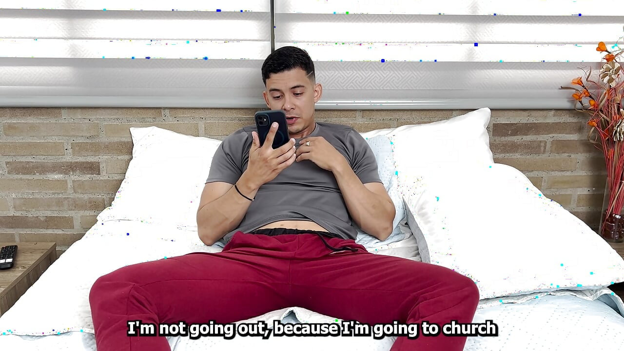 I discover my stepbrother masturbating, so I decide to help him...