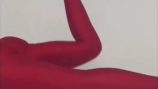 Yoga dengan legging ketat merah