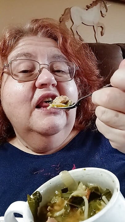 Enjoy eating a bowl of home made soup with me!