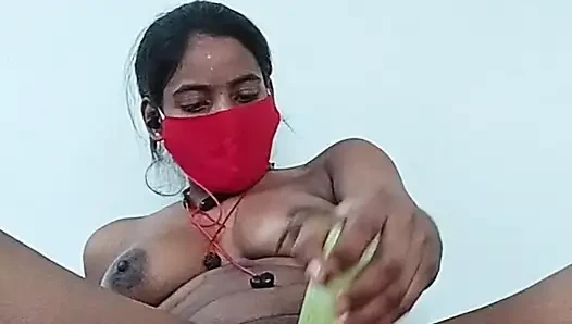 Desi girl masterbating his choot by big dildo in study room