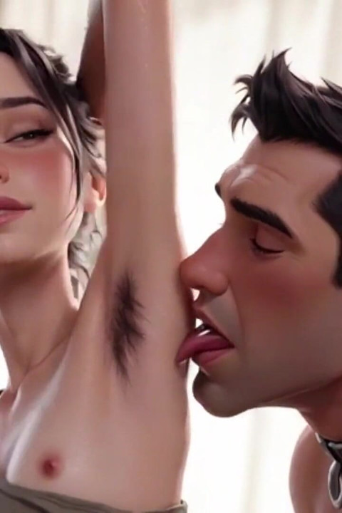 Feminist with Hairy Armpits Licked by Slave - Multiple Orgasms