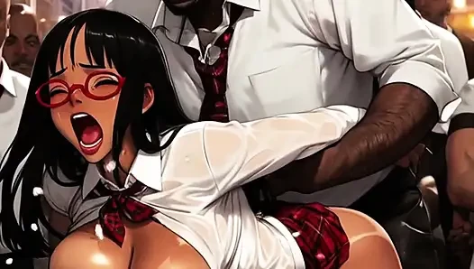 Wanita seksi ini mermuka besar pria kulit hitam di lubang mosh