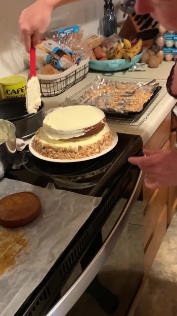 Emotional moment from "Milf Licking cream off penis while cooking food fetish"