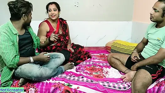 Seks threesome istri hot india! dengan Audio Desi yang Jernih