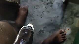 Asian black men morning hard cumshot with durex condom