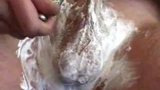 Cum on fresh shaving Balls