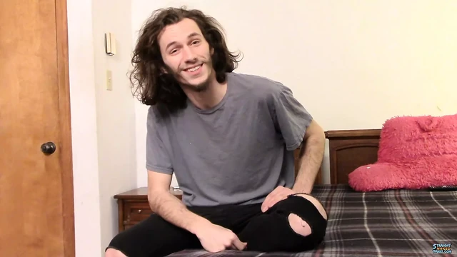 Bearded Stud Dean Inja Stroking His Huge Cock Hard