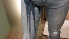 Piss. Cum in sexy tight skinny woman pants