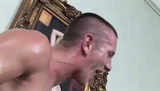 Old blonde whore gets to suck young stud's tool before fucking