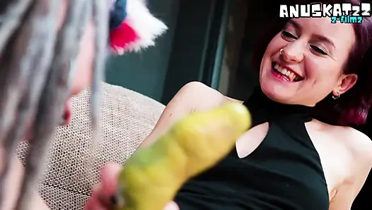 Tattooed Catgirl Gets Femdom Petplay Training – Wiggling Butt Plug & Meow Obedience