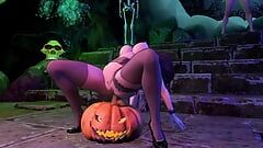 Tante Cass reitet einen kürbis, halloween-special - kurzer clip