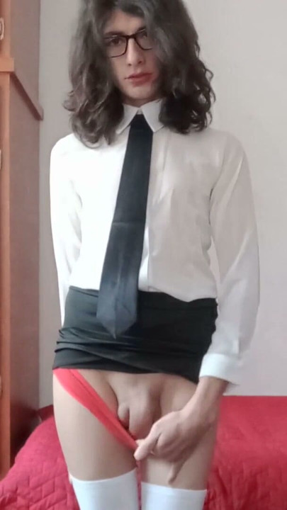 Shemale office coworker sends wrong video | Clip 1