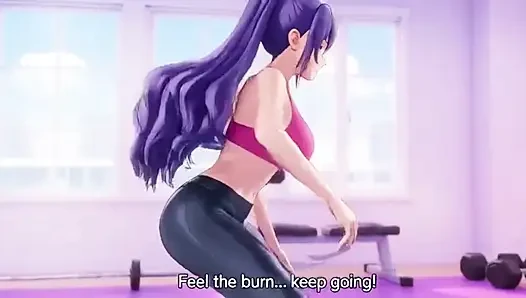 Aiko's tight yoga pants rip right while workout and fucked by yoga trainer
