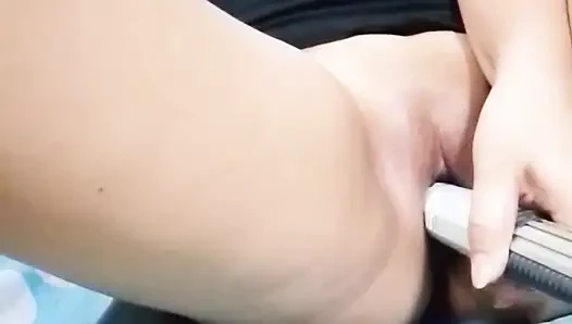 Milf doing fisting with Electric dildo machine