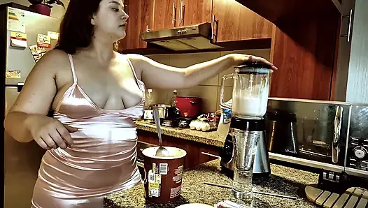 Nicole's Shake & Tease Bloating My Belly Then Flashing My Hairy Pussy & Cellulite Ass