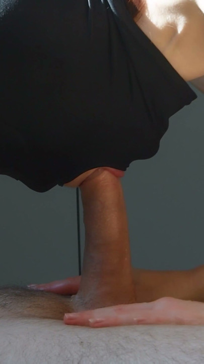Lucky guy big cock gets incredible slow teasing blowjob by Mask Girl | Clip 1