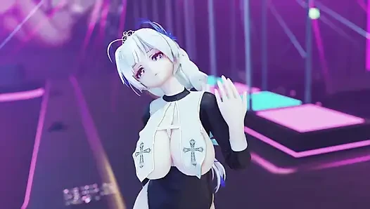 [mmd] Brilliant Marionette Black and White Erotic Fun Nun Meat Urinal Lewd Pattern Thong White Tiger Pussy