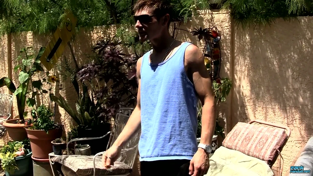Hung Uncut Stroking in the Sun!,Zack Randall