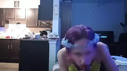 Sexy Cyber Elf gives amazing blowjob, gets fucked & dominated hard by big cock, and creampied (close up, POV)