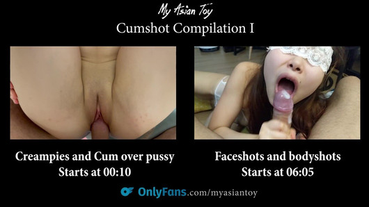 Hot Asian girl cumshot compilation