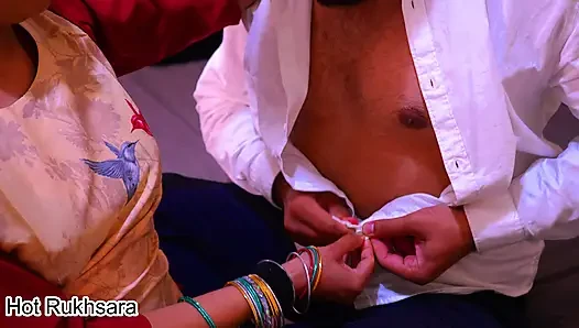 Desi cheating indian wife leela had a hardcore sex with husband's friend while husband at work