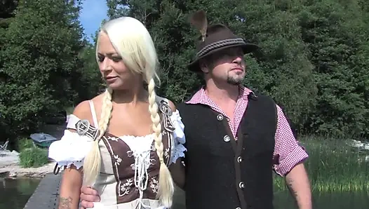 Horny girls get fucked in turns after sucking cock on the boat