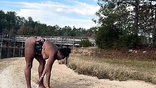 EBONY COUGAR ENJOYING THE SUN IN SWIMSUIT!