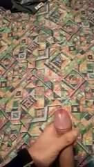 Stroking my cock till I cum.