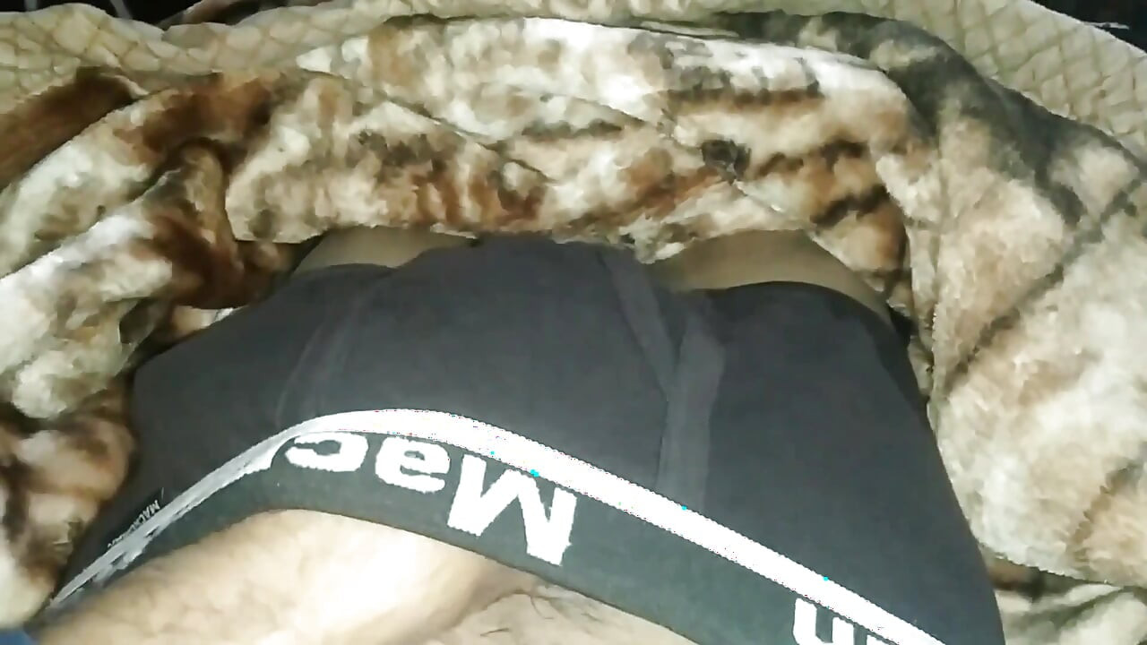 Big Cock Handjob in Night on the Bed