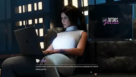 Croft Adventures Spiel Hentai-Parodie Folge 8 Überraschungsbibliothekar macht BDSM online!