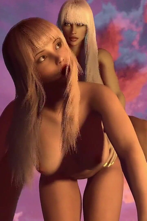 Futanari fucks girl's ass doggy style