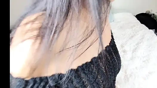 Anyone Like Watching Anal Masturbation with My Dildo While Wearing Thigh High Stockings?