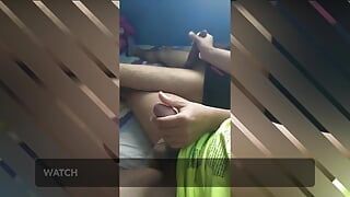 Attractive Twink Gets Handjob While Watching Porn