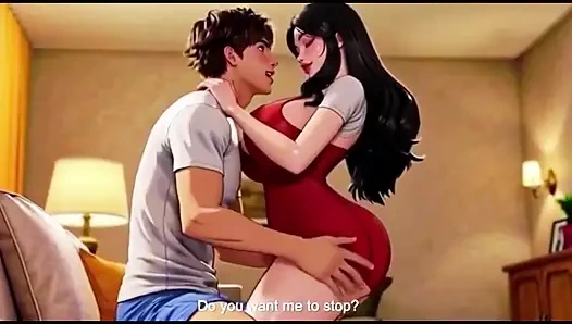 Sexy stepmom seduce her young step son with her big boobs and ass