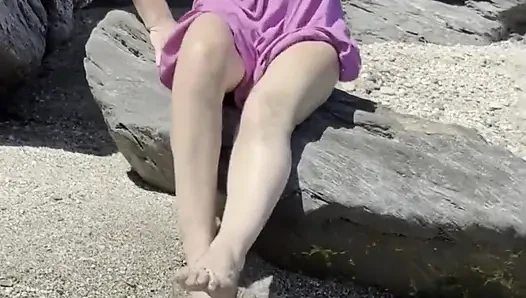 Blankziehen am strand