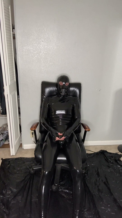 Fun in latex catsuit with cumshot | Clip 1