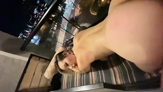 Beautiful Pregnant Girl Fucked On Hotel Balcony and in Hallway