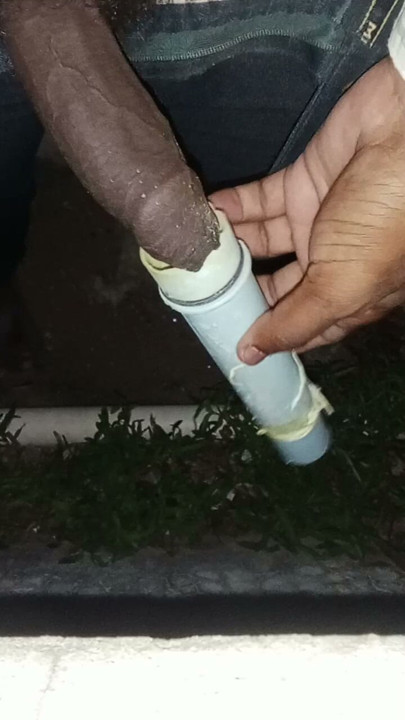 Mastrubation with pipe