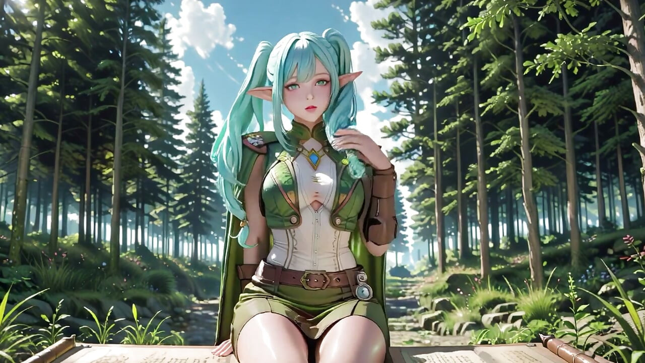 Forest Fantasy! Blue Elf Kneeling, Green Elf Teasing, Sun-Dappled Magic & Wand Play.