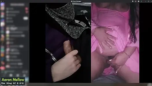 Video call with good girl on discord turns into esex with small titty woman using her dildo and moaning while i cum