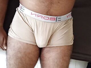 Indian uncle underwear bulge and cock