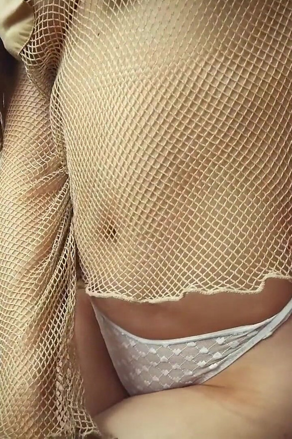 Sexy Blonde Girl Miturasu with Transparent Top Video