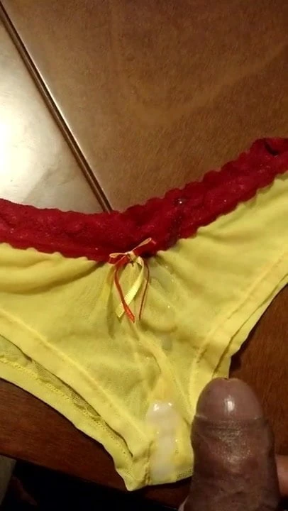 Cum in yellow panties