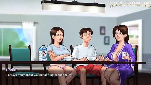 Breakfast turned into sex with cum on her ass - Summertime Saga 43 By DarkCookie - 3D Game