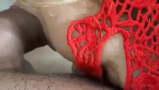Ateşli Noel Baba-kız büyük yarak ve çok sperm alıyor