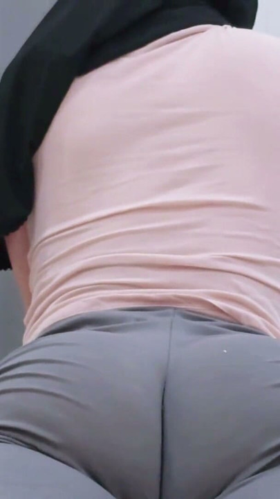 POV: A Sexy Hijabi Girl Stretching In Yoga Pants Showing Off Big Ass And Cute Pussy | Clip 1