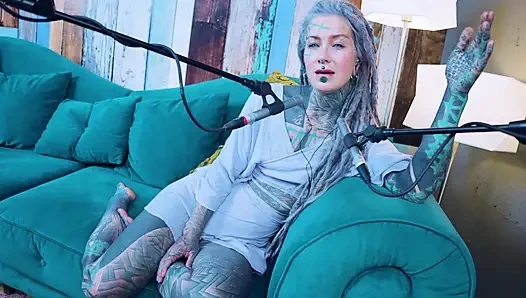 I talk about N - Needed - ASMR podcast SFW talking goth skinny girl dreadlocks tattoo model inked girl
