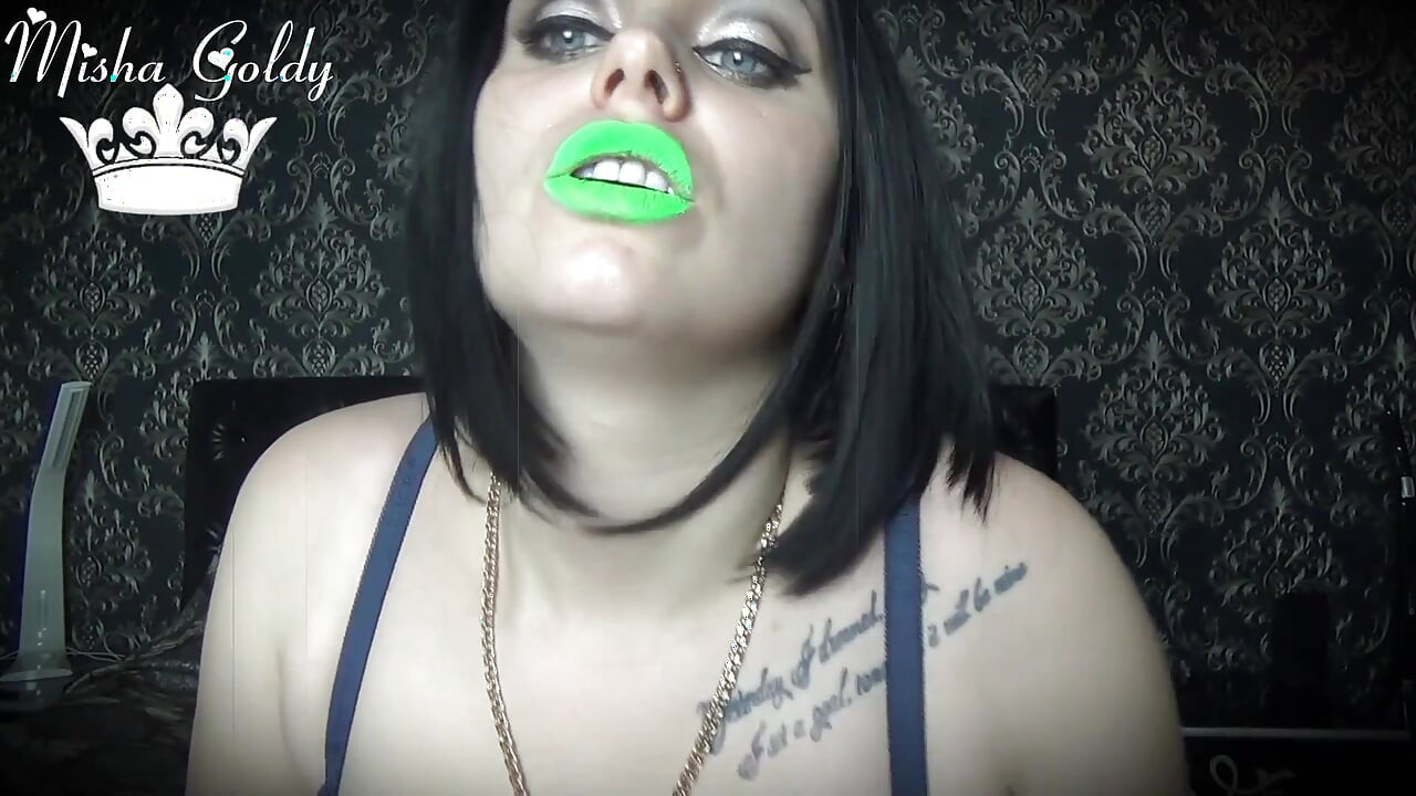 Neon verde batom escravo adoração