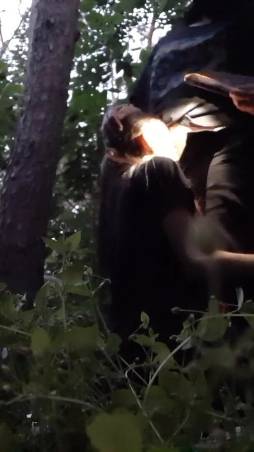 I fuck my stepsister in the mouth in the woods so her boyfriend doesn't catch us | Clip 1